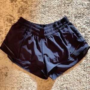 Navy lululemon hotty hot shorts